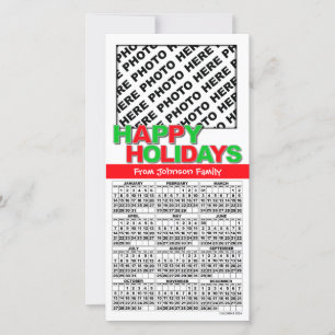 2024 Happy Holidays Calendar Photo Card Family