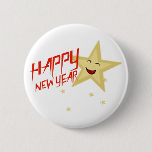 2024 Happy New Year 6 Cm Round Badge
