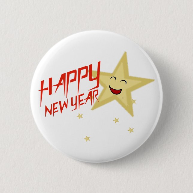 2024 Happy New Year 6 Cm Round Badge (Front)
