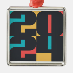 2024 Happy New Year Metal Tree Decoration