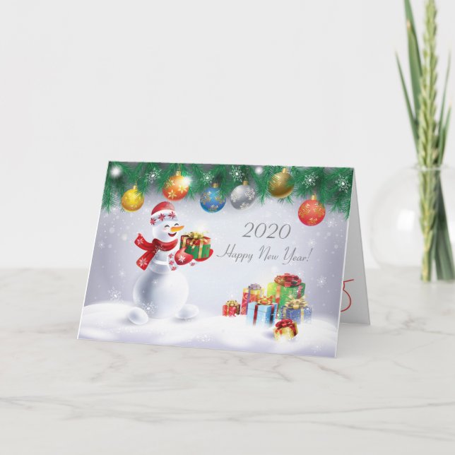 2024 Happy New Year! Winter Holiday Festive Card (Front)