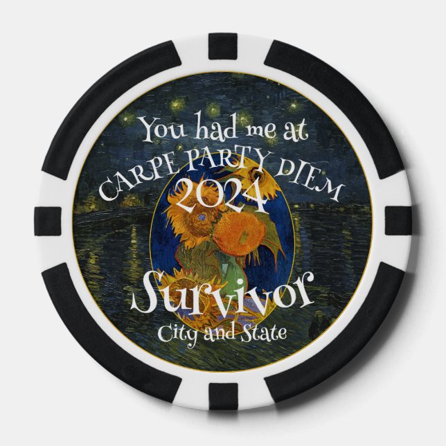 2024 High School Reunion Birthday Vacation Cruise Poker Chips (Front)