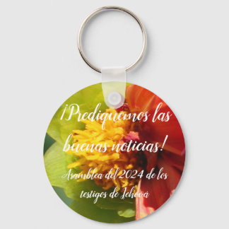 2024 JW asamblea Prediquemos dalia roja Key Ring