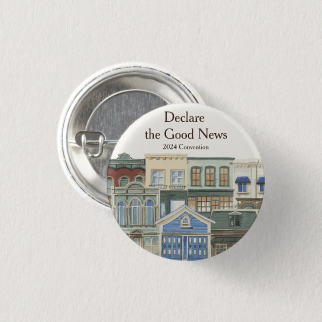 2024 JW Convention Declare the Good News   3 Cm Round Badge (Front & Back)