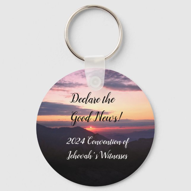 2024 JW Convention Sunset customizable Key Ring (Front)