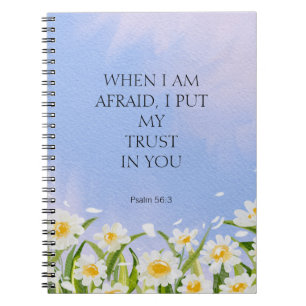 2024 JW Year Text Psalm 56:3 white floral Notebook