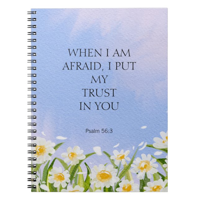 2024 JW Year Text Psalm 56:3 white floral Notebook (Front)