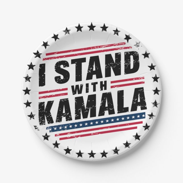 2024 Kamala Harris Madam President USA Vote Paper Plate (Front)