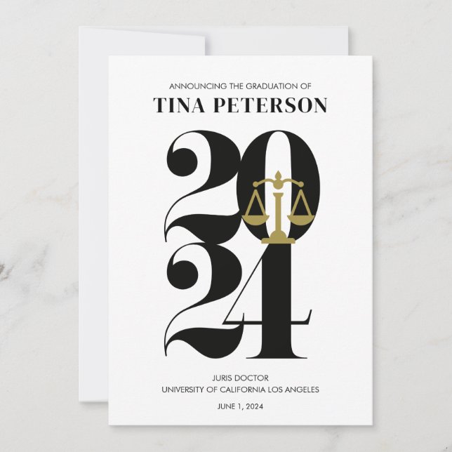 2024 Law School Graduation Announcement (Front)