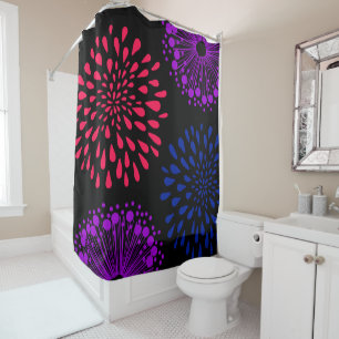 2024 LED Light Coloured Shower Curtain