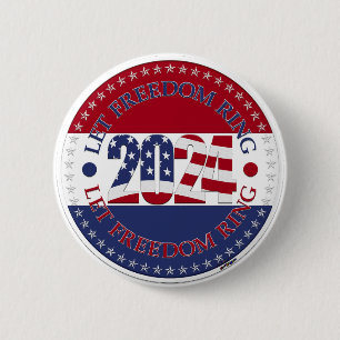 2024 Let Freedom Ring USA Flag 6 Cm Round Badge