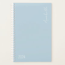 2024 Light Blue Week & Month Personalised Planner