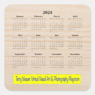 2024 Logo Twelve Month Calendar Square Sticker