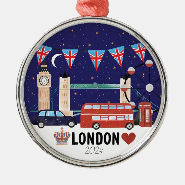 2024 London Christmas Decor Metal Tree Decoration (Front)
