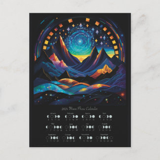 2024 Lunar Calendar Moon Cycle Southern Hemisphere Postcard