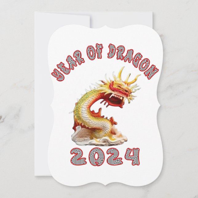 2024 Lunar Chinese New Year-Year Of The Dragon  Holiday Card (Front)