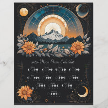 2024 Lunar Cycle Sunflower Calendar Southern Hemi