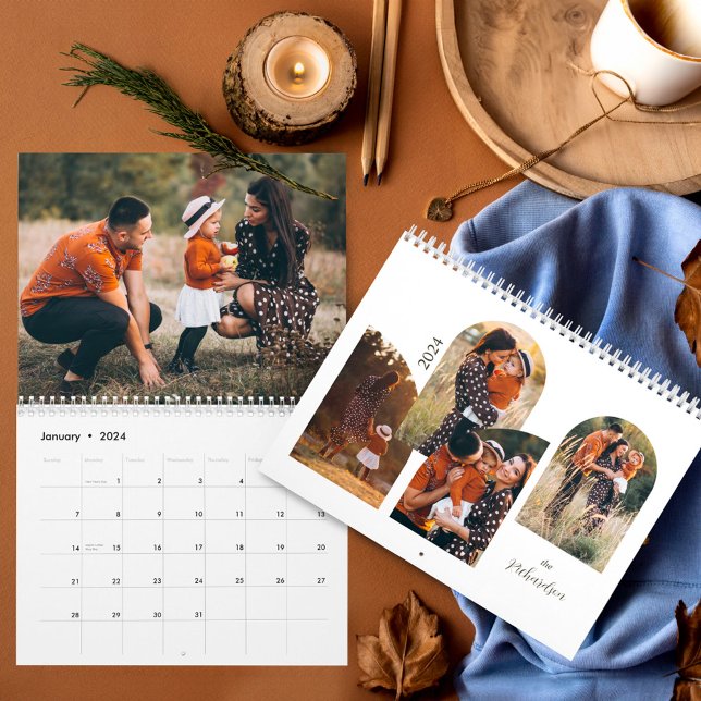 2024 Minimal Arch family Photos Stylish Template Calendar (2024 Minimal Arch family Photos Stylish Template Calendar)