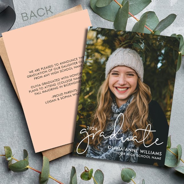 2024 Minimalist Overlay High School Graduate Photo Announcement (Creator Uploaded)