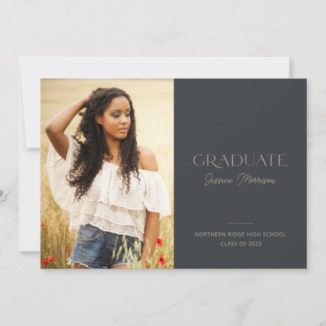 2024 Modern Classic One Photo Graduation Party Invitation (Front)