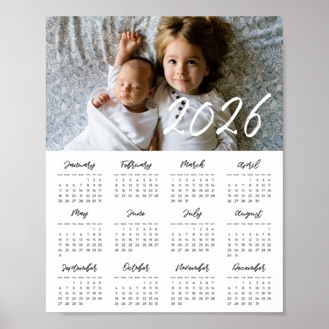 2024 modern family photo calendar poster (Front)