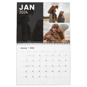 2024 Modern Grey Family Photo Calendar