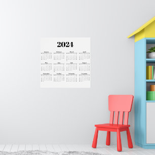 2024 Monthly Calendar Any background Poster