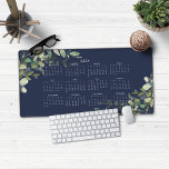 2024 Navy Blue Greenery Calendar Desk Mat<br><div class="desc">2024 Navy Blue Greenery Calendar Desk Mat Mouse Pad. This version is in chic navy blue,  but the colours can easily be customised! Please contact us at cedarandstring@gmail.com if you need assistance with the design or matching products.</div>