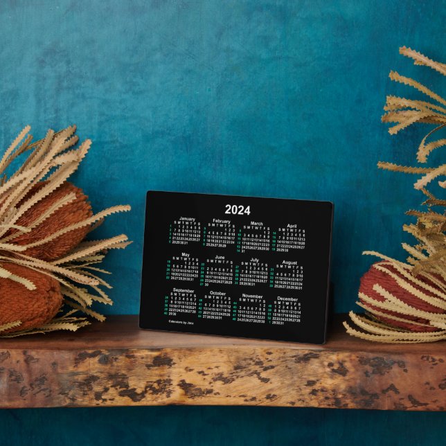 2024 Neon 52 Week ISO Desk Calendar by Janz 5x7 Plaque (Side)