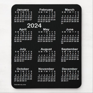 2024 Neon White Large Print Calendar by Janz Mouse Mat