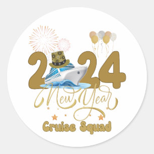 2024 New Year Cruise Squad NYE Party Travel Group  Classic Round Sticker