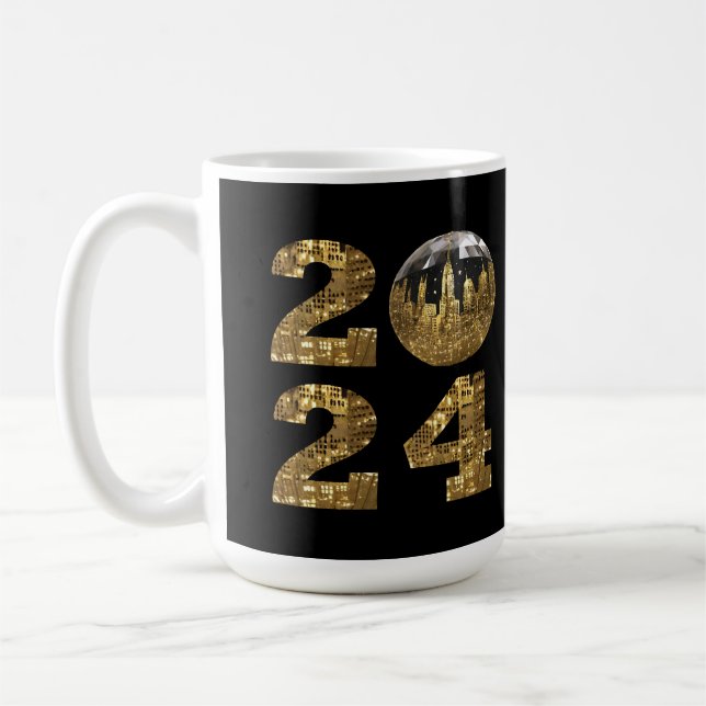 2024-New Years-Ball-NYC Gold- Coffee Mug (Left)
