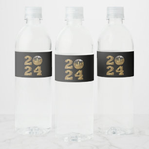 2024 New Years Eve Party-Ball-NYC Gold- Water Bottle Label