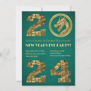 2024 New Year's Eve Party-Chinese New Year-Dragon- Invitation