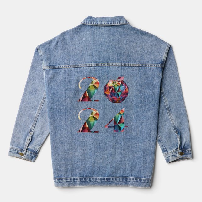 2024 New Year's Eve Party-Colourful- Denim Jacket (Back)