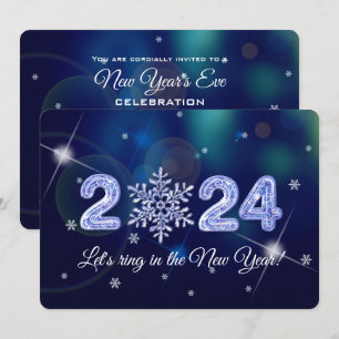 2024 New Year's Eve Party Snowflake  Invitation