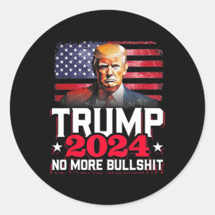 2024 No More Bull America Flag Classic Round Sticker