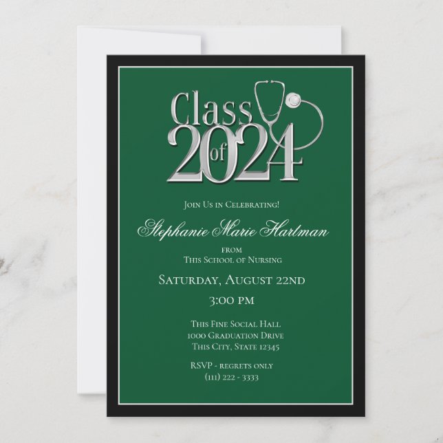 2024 Nursing Medical Field Graduation Invitation (Front)