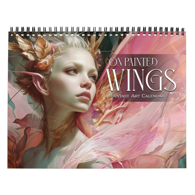 2024 On Painted Wings 2 Fairies Angels Fantasy Art Calendar (Cover)