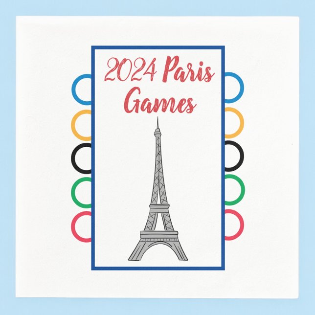 2024 Paris Games Summer Watch Party Rings Napkin (Creator Uploaded)