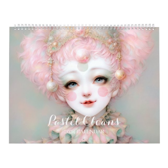 2024 Pastel Clowns Fantasy Art  Calendar (Cover)