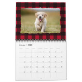 2024 Personalised Dog Pet Photos Red Buffalo Plaid Calendar (Jan 2025)