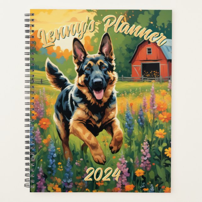 2024 personalised German Shepherd Planner (Front)