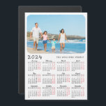 2024 Photo Fridge Magnet Calendar Monday to Sunday<br><div class="desc">This modern Monday to Sunday 2024 magnetic calendar with a custom photo is a practical gift for family, friends, workmates, or clients. The fridge calendar magnet is easy to personalise with text such as a name, family name, company name, etc. Black and red typography on a white background is easy...</div>