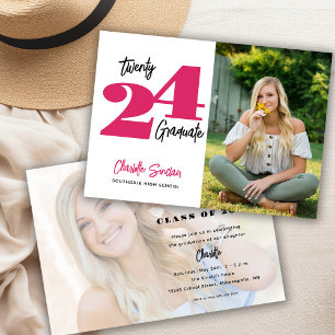 2024 Photo Graduation Handwriting Typography Invitation