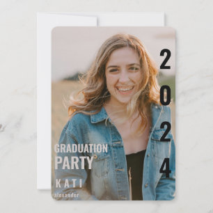 2024 Photo Rounded Graduation Party Invitation