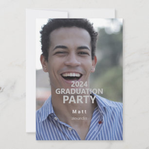 2024  Photo Simple Graduation Party Invitation