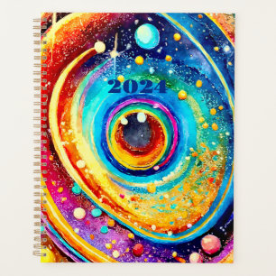 2024 PLANNER SIMPLE COLORFUL GALAXY DESIGN