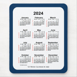 2024 Police Box Blue 52 Week Calendar by Janz Mouse Mat