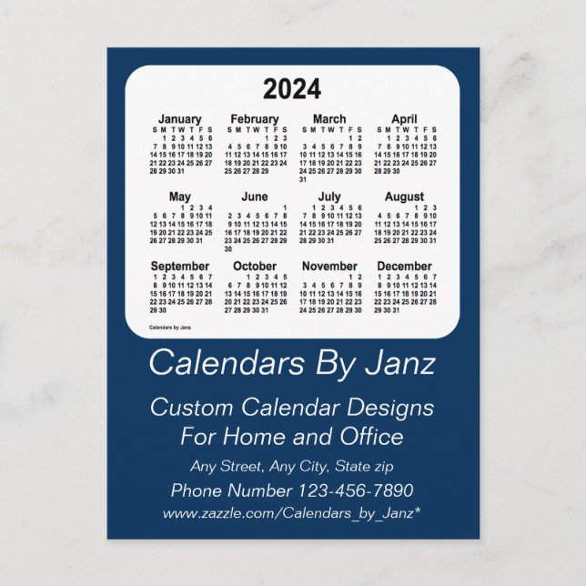 2024 Police Box Blue Business Calendar by Janz Postcard (Front)
